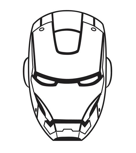 Iron Man Face Line Drawing - Perangkat Sekolah