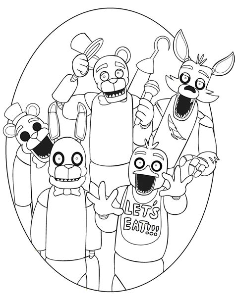 Animatronics FNAF coloring page - Download, Print or Color Online for Free