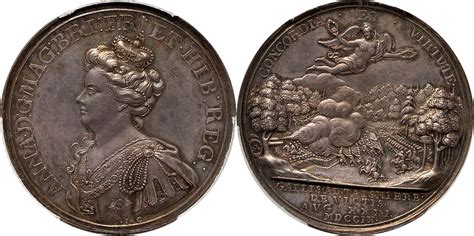 Great Britain 1709 Anne Large Silver Medal - Battle of Malplaquet PCGS ...