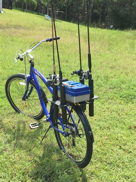 DIY rack for rod and reels and tackle box I made for my bike to fish local ponds. | Fishing pole ...