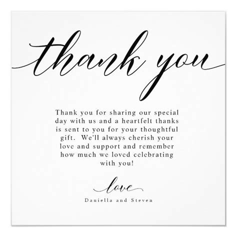 Classic Script Calligraphy Wedding Thank You Card | Zazzle.com | Thank you card wording, Wedding ...