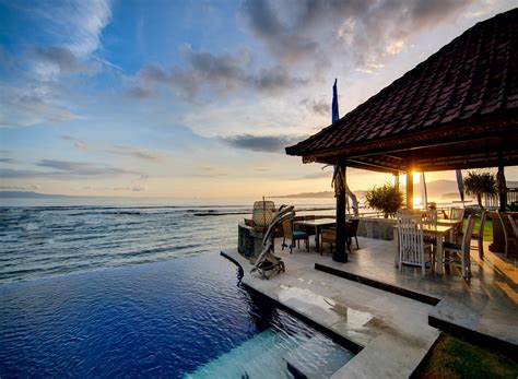 Sea Houses Sky House Sea View Sunset Pools Bungalow 4K wallpaper ...