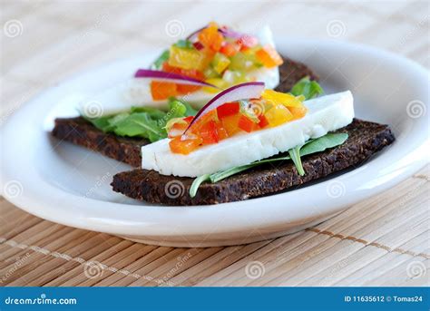 Pumpernickel and Haloumi Cheese Sandwich Stock Photo - Image of vegetable, tasty: 11635612