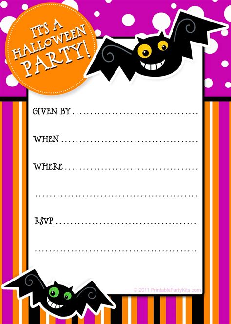 Downloadable Free Printable Halloween Birthday Party Invitations ...