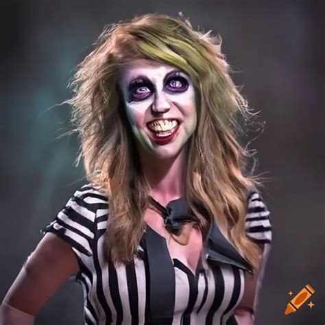 Beetlejuice-themed portrayal of lauren boebert on Craiyon