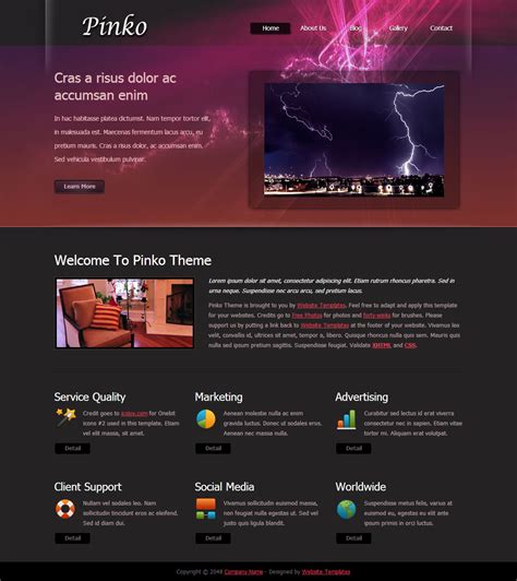 Pinko Theme - Free HTML CSS Templates