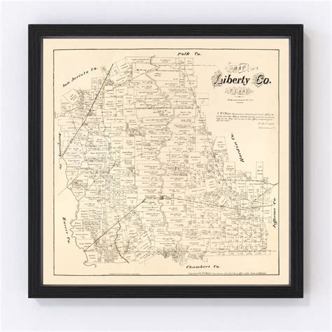 Liberty County Texas Map 1879 Old Map of Liberty County - Etsy | Old ...