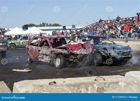 Crashed Cars in Action during Demolition Derby Editorial Image - Image of broken, compete: 117759410