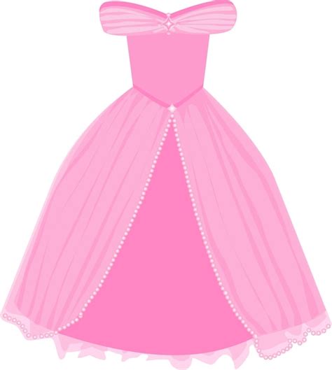 Imagen vectorial de vestido de princesa rosa para niña | Vector Premium