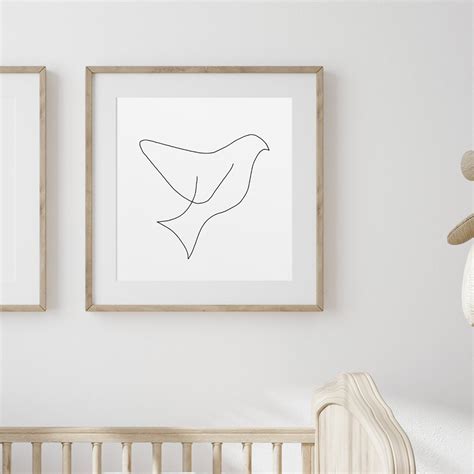 Dove Single Line Drawing , Minimalist Art Print , Printable Art ...