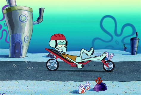 In The SpongeBob SquarePants Movie (2004) Squidward uses a recumbent bicycle. His voice actor ...