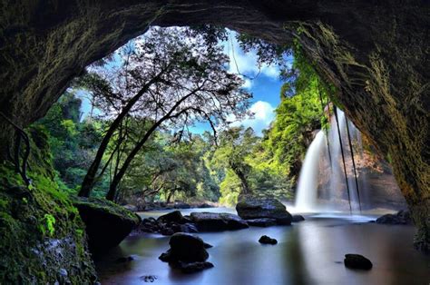 Haew Suwat Waterfall, Khao Yai National Park, Thailand. | Waterfall, Khao yai national park ...