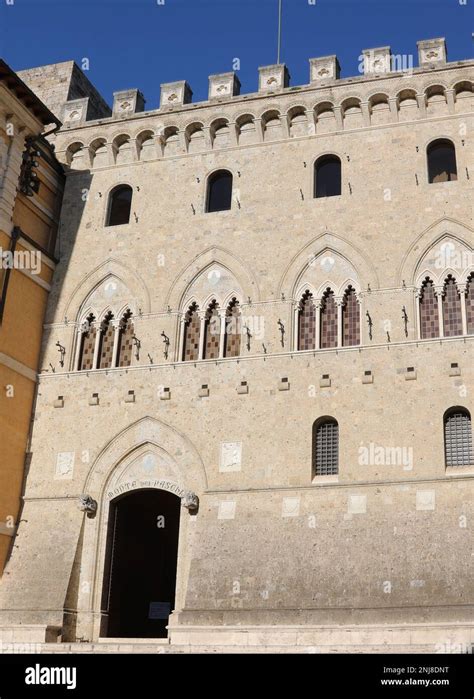 Siena, SI, Italy - February 20, 2023: Headquarters of the Italian bank ...