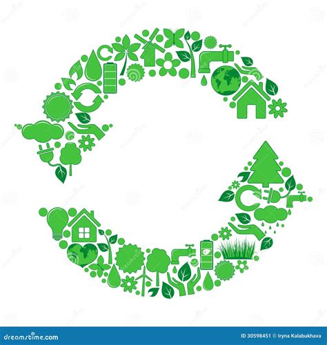 Green vector recycle icon stock vector. Illustration of ground - 30598451