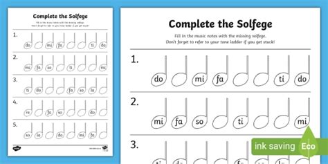 Solfege Worksheet (teacher made) - Twinkl