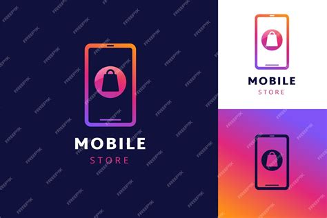 Free Vector | Gradient mobile store logo template