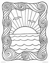 Printable Sunset Coloring Pages Sketch Page sketch template