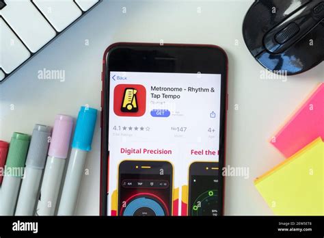 New York, USA - 2 March 2021: Metronome - Rhythm Tap Tempo mobile app icon on phone screen ...