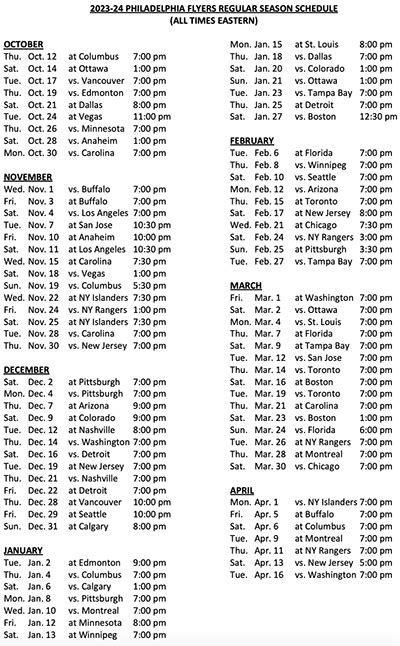 Philadelphia Flyers schedule 2023-24: Key dates, matchups, more – NBC Sports Philadelphia