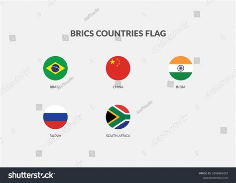 Brics Countries Flag Icons Collection Stock Vector (Royalty Free ...