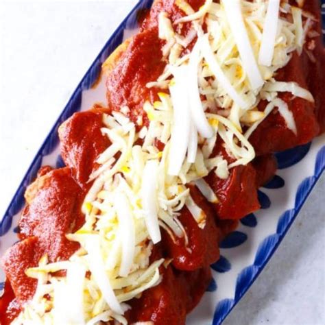 Enchiladas Rojas with Shredded Beef