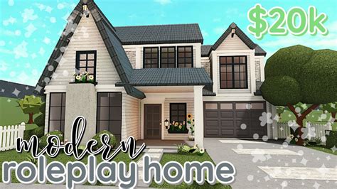 20k Bloxburg MODERN Family House Build: 2 Story *WITH VOICE* - YouTube