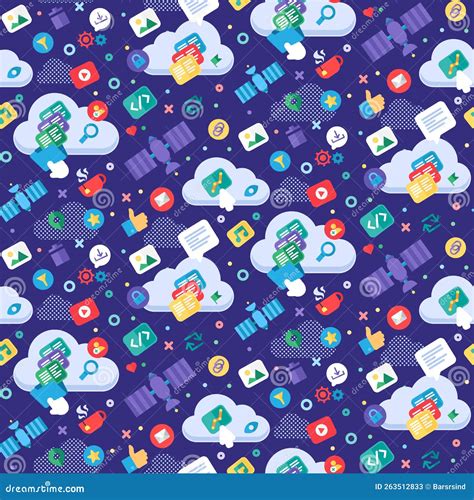 Global Technology Seamless Pattern Wallpaper Template Vector Stock ...