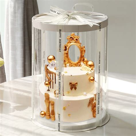 10 inch transparent cake box round wedding cake boxes tall high barbie cake box gift packaging ...