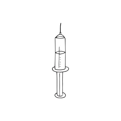 Hand drawn syringe with needle in doodle style 21730650 Vector Art at Vecteezy