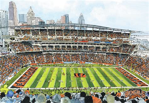 Cincinnati Bengals, Paul Brown Stadium Painting by John Stoeckley ...