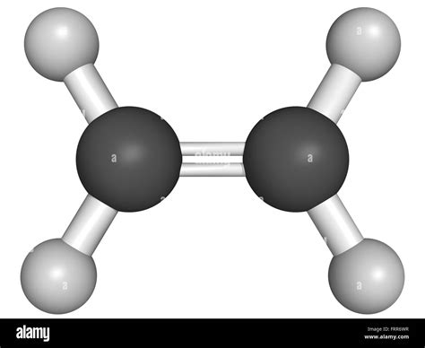 ethylene (ethene) plant hormone and polyethylene (PE) building block, molecular model Stock ...