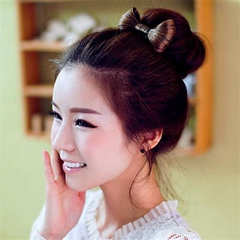 Cute Korean Bun Hairstyles Ideas for Girls | Hair styles, Girl hairstyles, Bun hairstyles