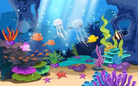beautiful coral reefs and fish in the sea 5729921 Vector Art at Vecteezy