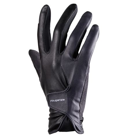 500 Horse Riding Gloves - Black - Decathlon