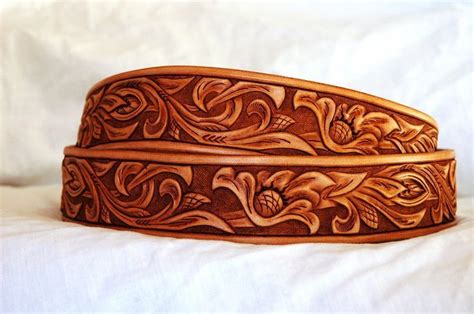 Western Leather Belt Patterns | Hand tooled leather, Leather belts, Handmade leather belt