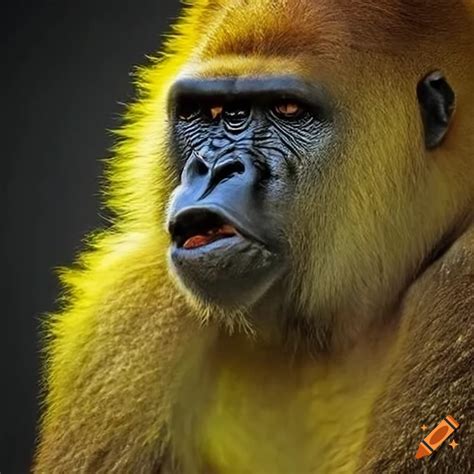 Gorilla with yellow fur