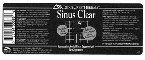 Sinus Clear - Apotheca Company: Package Insert