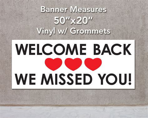 Welcome Back We Missed You Banner in 3 Sizes - Etsy