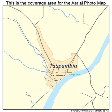 Aerial Photography Map of Tuscumbia, MO Missouri