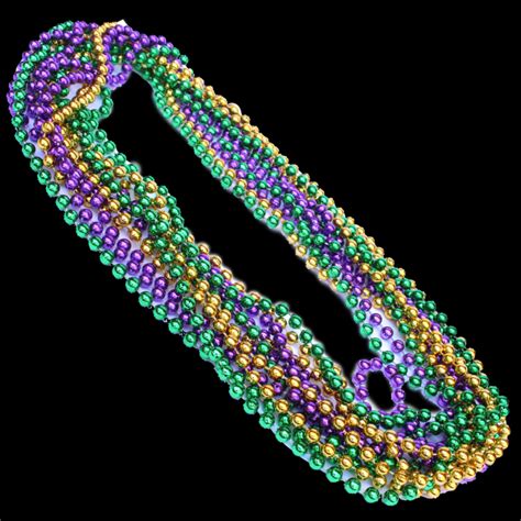 33" Mardi Gras Beads (12pcs/pack) | GlowUniverse.com