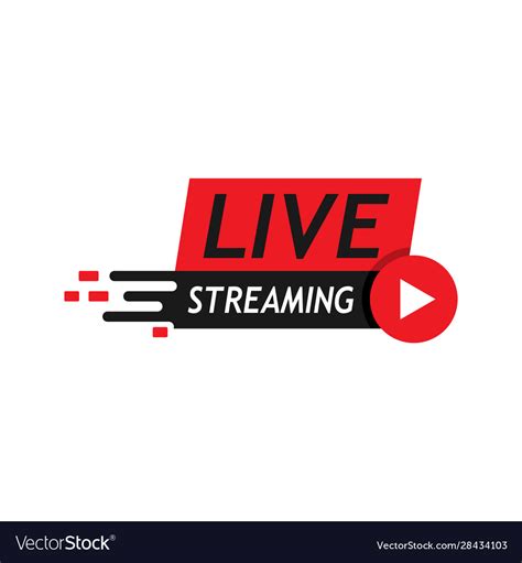 Live streaming logo icon design a stylist text Vector Image