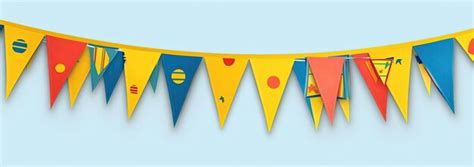 Premium AI Image | a simple banner of colored party flags in the style ...