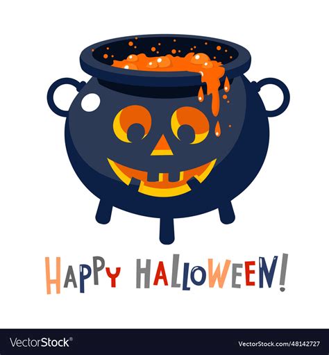 Halloween cauldron Royalty Free Vector Image - VectorStock