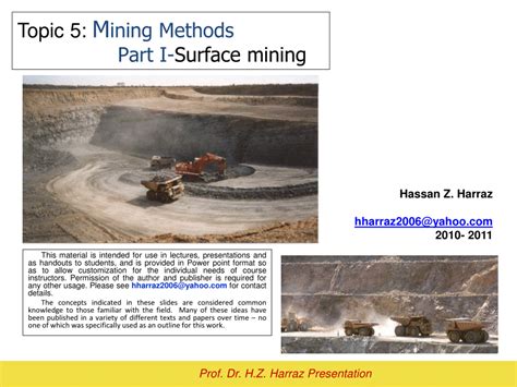 (PDF) Mining Methods: Part I-Surface mining