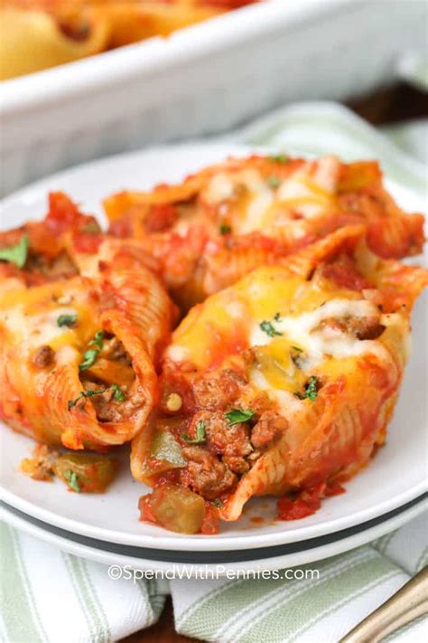 Taco Stuffed Pasta Shells {Freezer Friendly} - Spend With Pennies