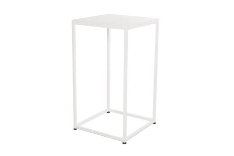 White Square Cocktail Table with White Metal Legs | Hire Society