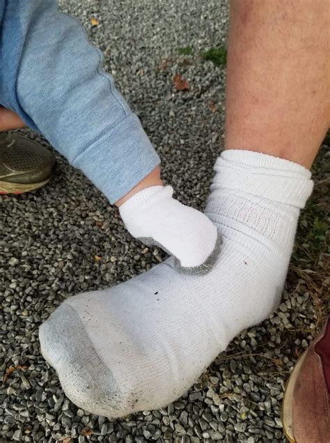 My size 17 EEE foot next to my size 1 baby nephews foot : r/HumanForScale