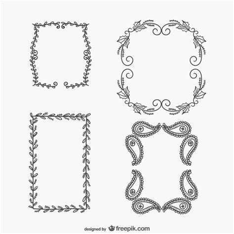 Free Vector | Calligraphic frames pack