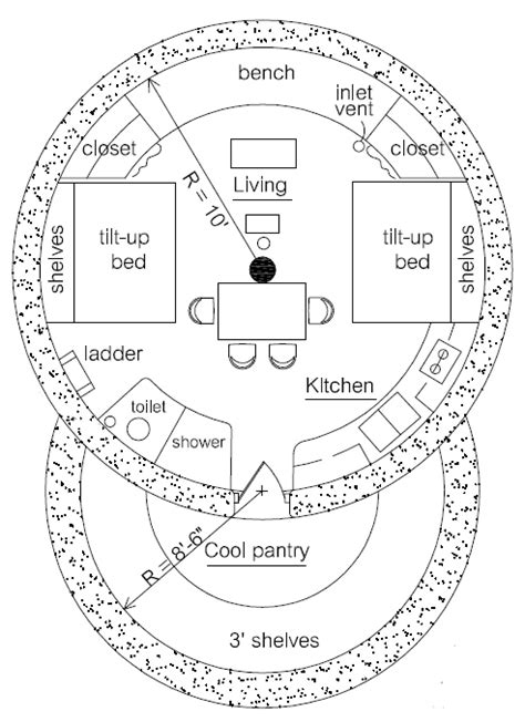 Subterranean Survival Shelter Plan