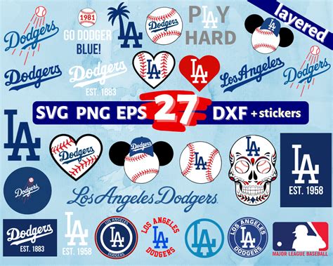 the los angeles dodgers baseball team stickers are shown in various ...